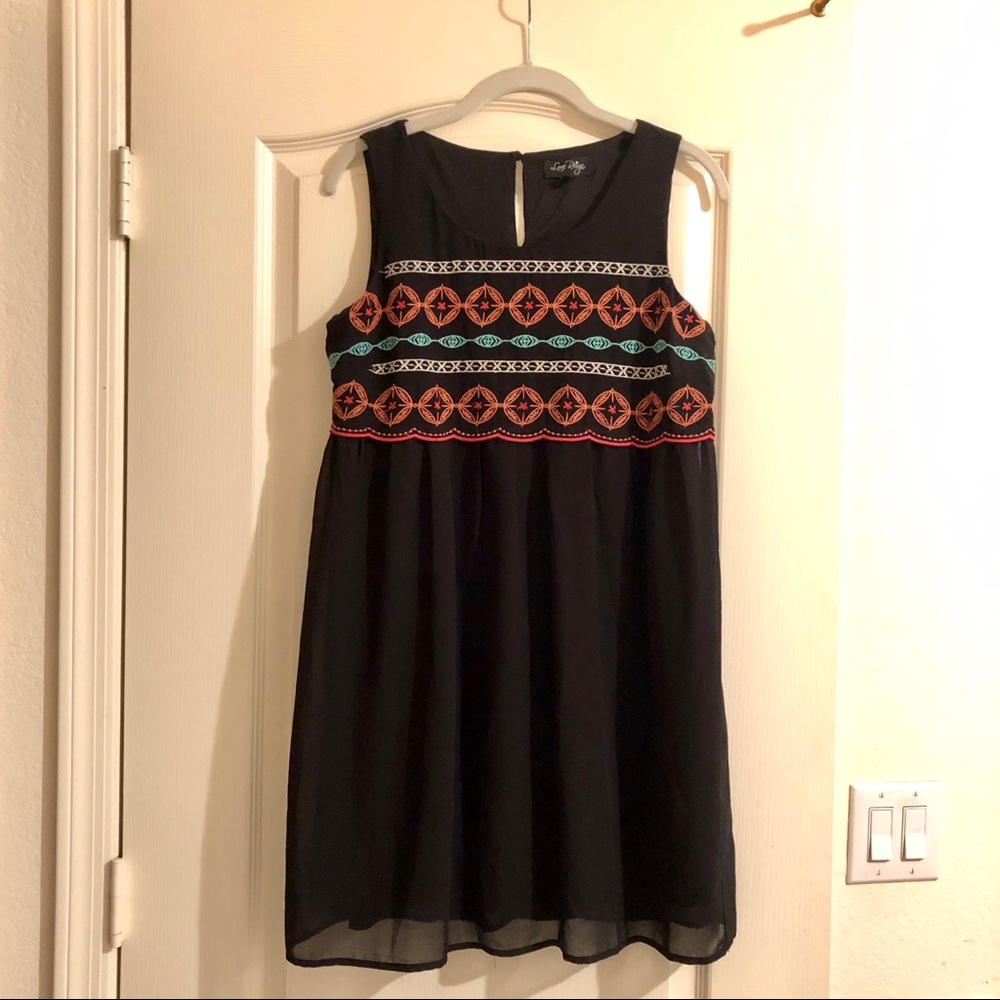 Embroidered chiffon dress